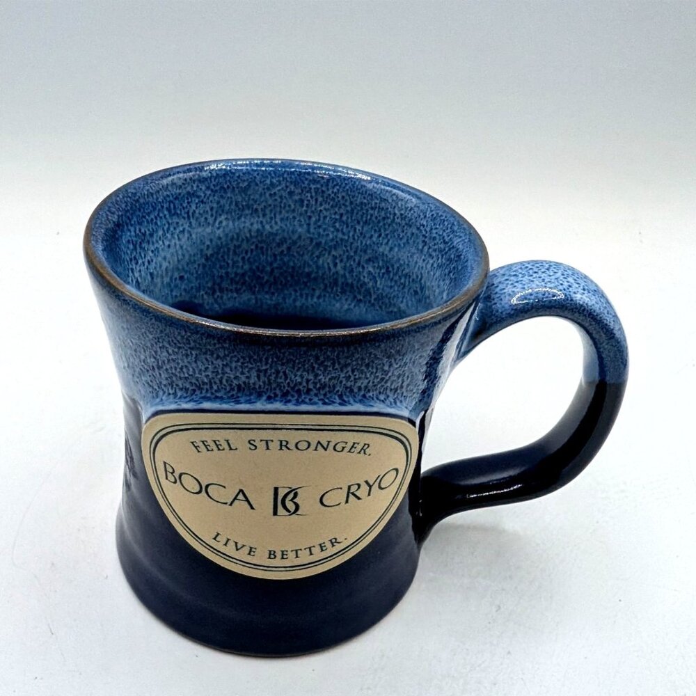 Daneen Pottery Boca Cryo Handcrafted Ceramic Motivational Coffee Mug Blue Gradie - Picture 3 of 9